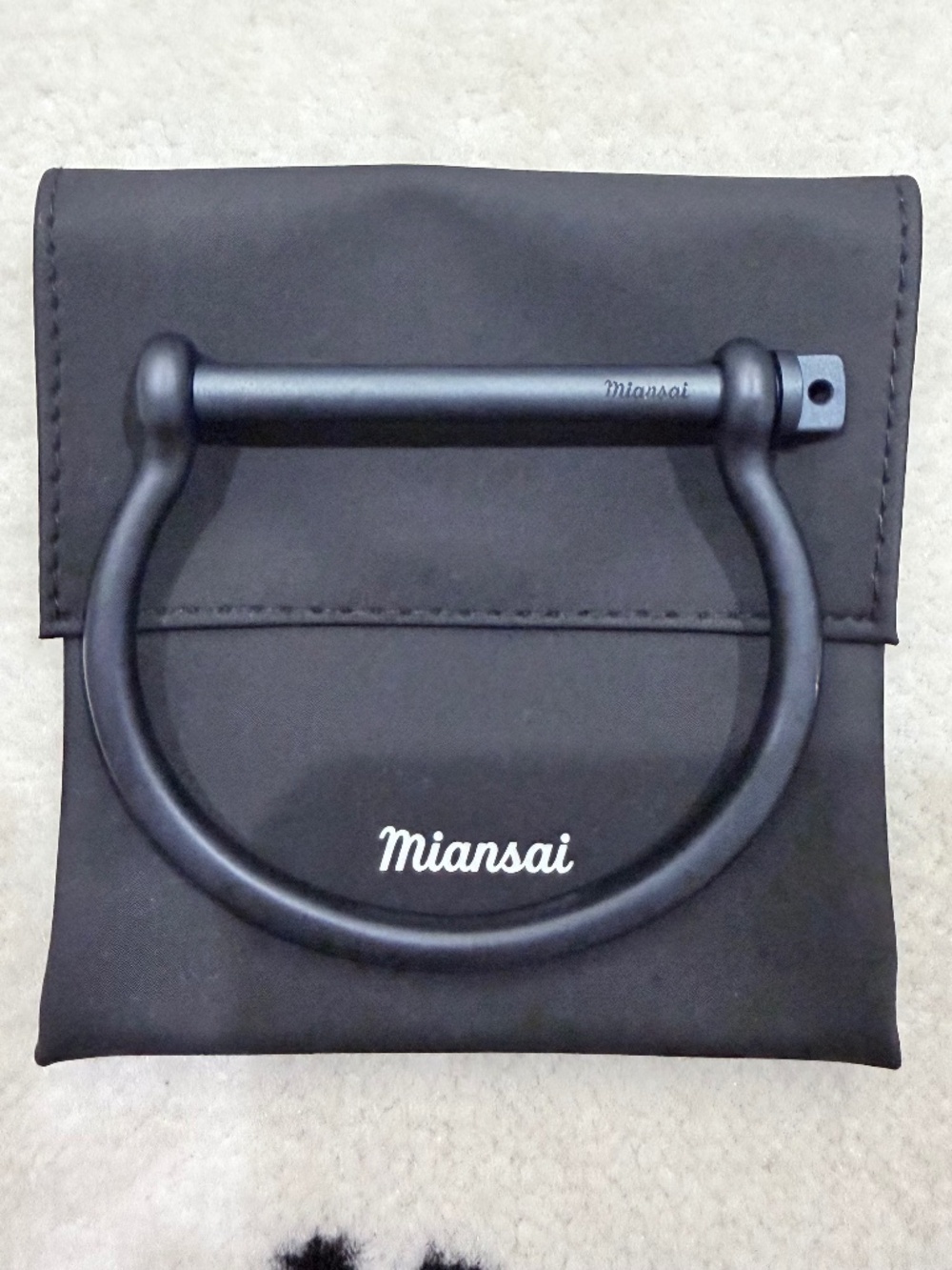 Miansai Matte Navy Blue Screw Cuff Threaded Bar Closure